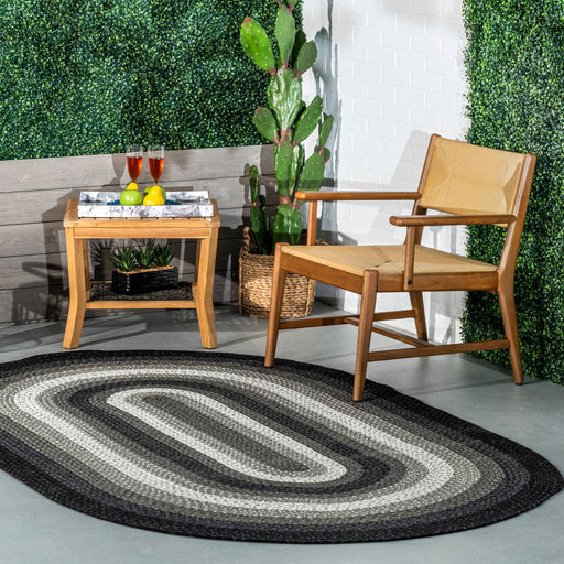 Selena Braided Area Rug For Indoor Outdoor Spaces Charcoal