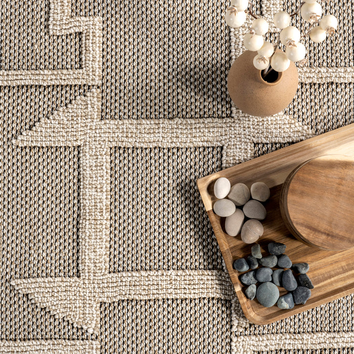 Sequoia Textured Outdoor Rug 120x180 cm Beige