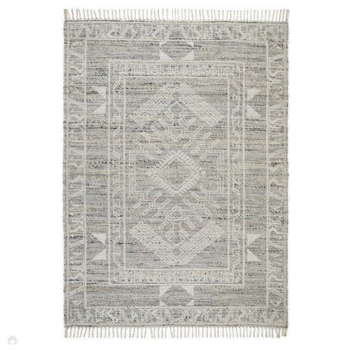 Serenity Traditional Distressed jute- en wolmix platpolig grijs/grijs vloerkleed