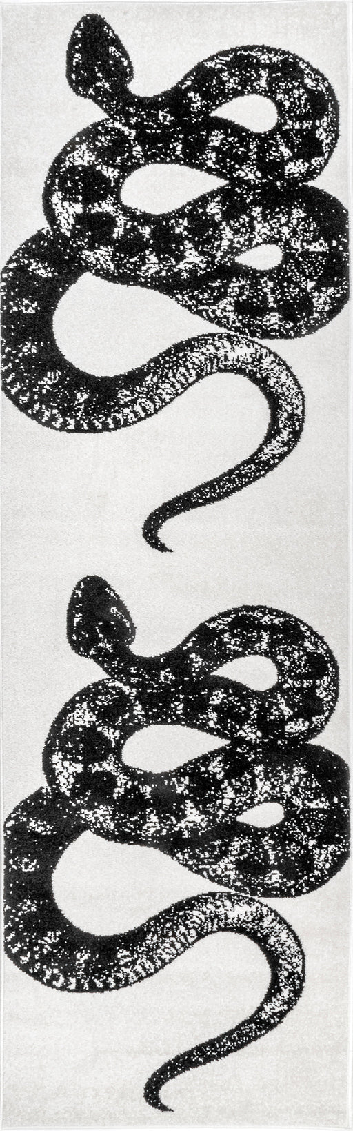 Serpent Area Rug in Black and Off White 150x240 cm