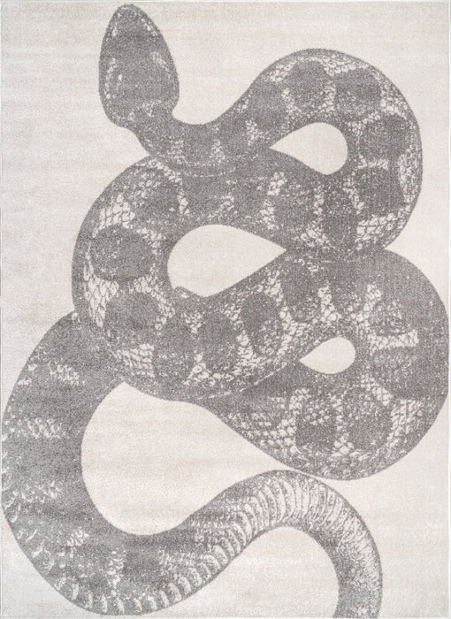 Serpent Pattern Area Rug 160x230 cm Light Grey