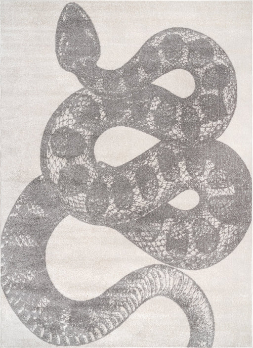 Serpent Pattern Area Rug 160x230 cm Light Grey