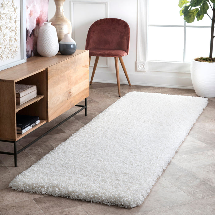 Tappeto Shag 120x180 cm Bianco