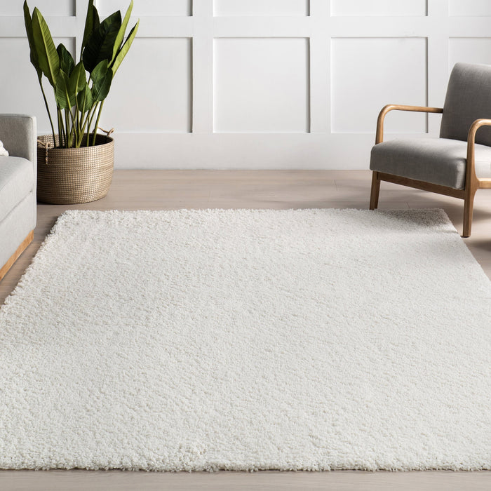 Shaggy Area Rug Off White Soft Plush Comfort 120x170 cm