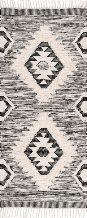 Shaggy Black Moroccan Fringe Area Rug 160x230 cm