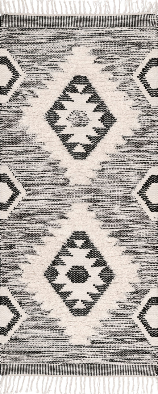 Shaggy Black Moroccan Fringe Area Rug 160x230 cm