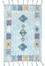 Tappeto tribale Shaggy blu con nappe intrecciate 160 x 230 cm