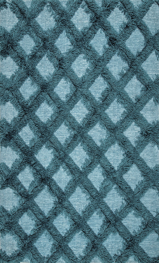 Shaggy groen trellis vloerkleed 120x180 cm