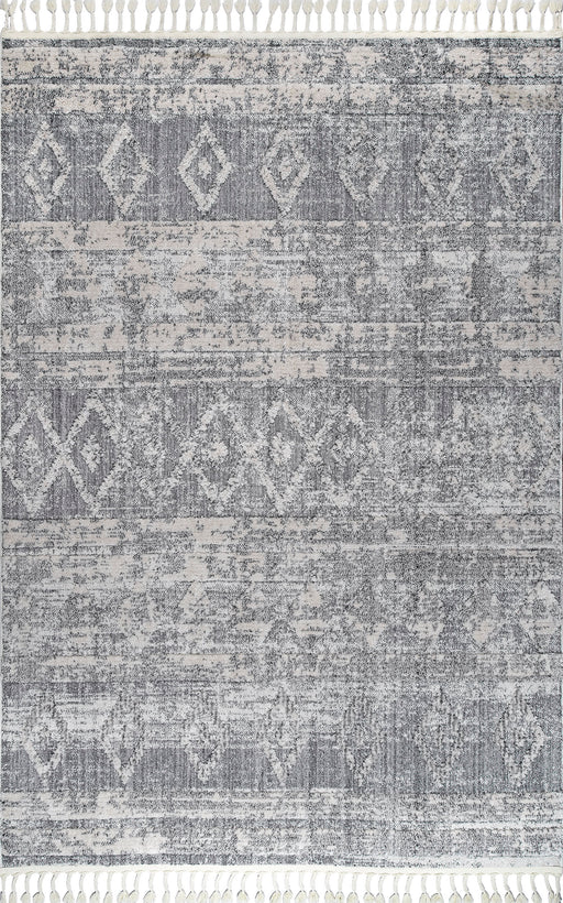 Shaggy Grey Diamond Pattern Tupsualueen matto 120x180 cm