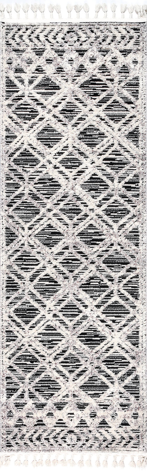 Shaggy Grey Lattice Area -matto 90 x 150 cm