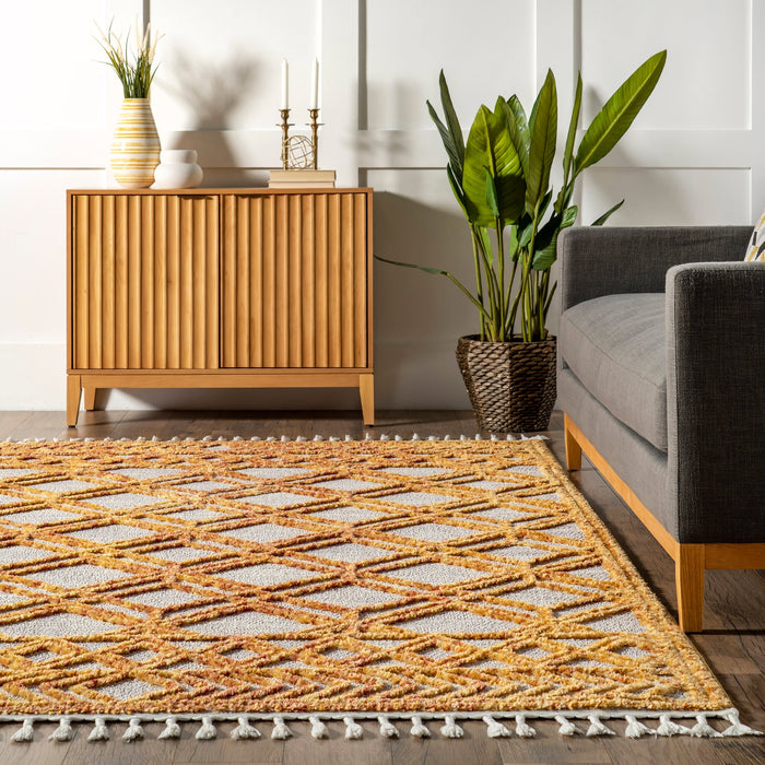 Shaggy Lattice matto 120x180 cm Marigold Color