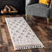 Tappeto Shaggy Lattice con nappe 140x200 cm Grigio chiaro