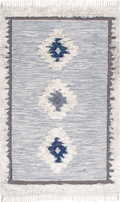 Tappeto Shaggy Tribal 160x230 cm Blu