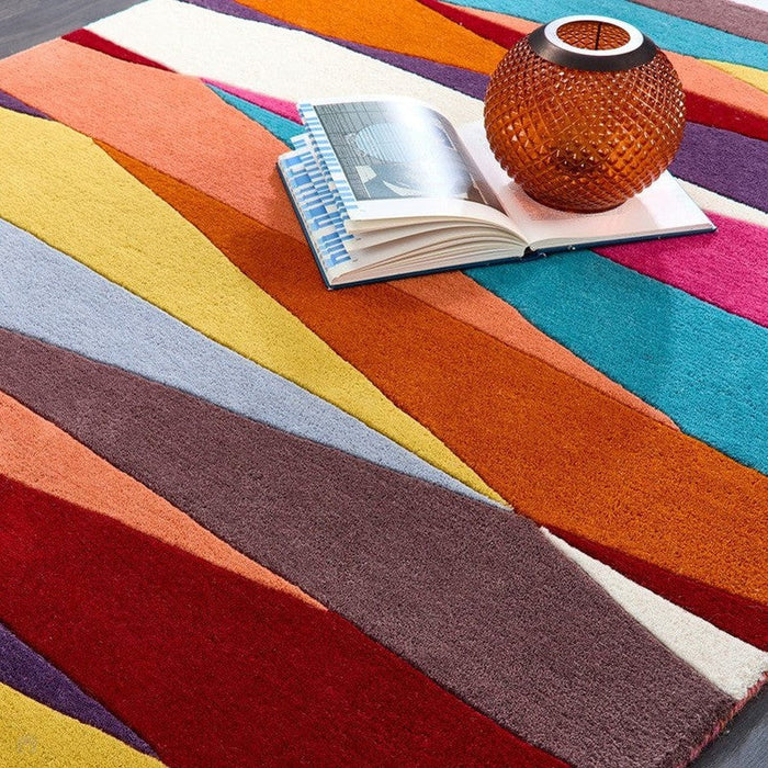 Shard Brights Modern Geometric Criss-Coss Hand-Woven Wool Multicolour Rug