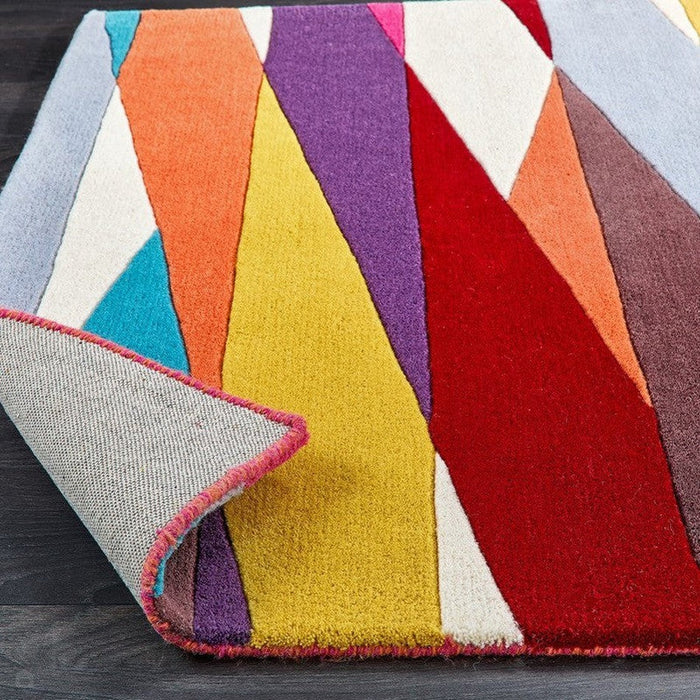Shard Brights Modern Geometric Criss-Coss Hand-Woven Wool Multicolour Rug