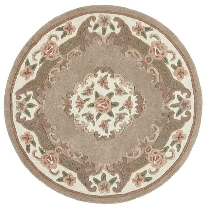 Shensi beige rond vloerkleed