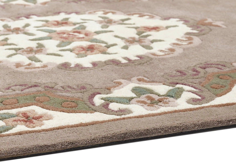 Shensi beige rond vloerkleed