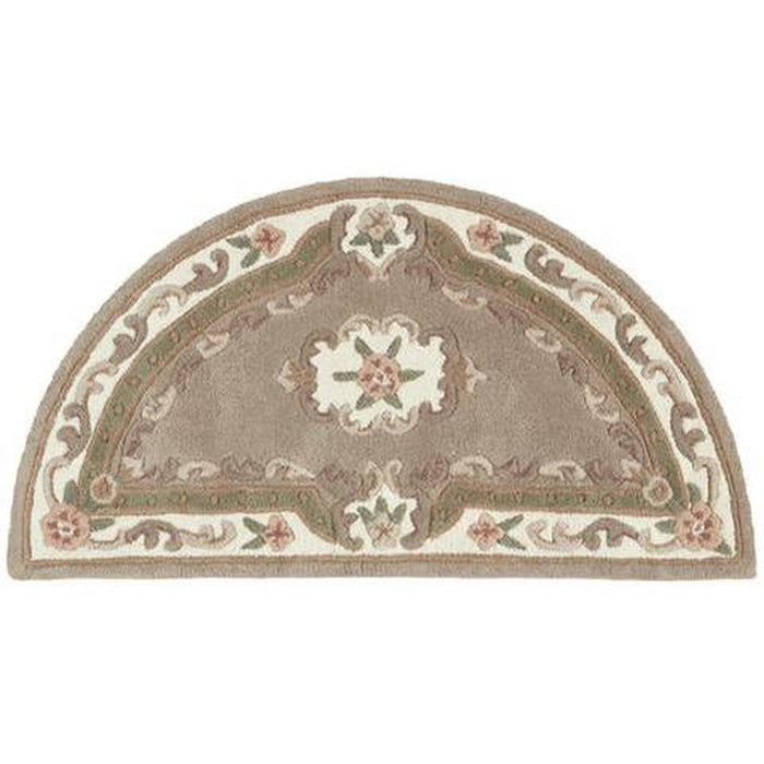 Shensi Traditionele Bloemen Aubusson Medaillon Rand Oosterse Chinese Stijl Handgesneden Hi-Low Geweven Wol Beige/Bruin Tapijt