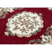Shensi Traditional Floral Aubusson Medallion Border Oriental Chinese Style Hand-Carved Hi-Low Textured Wool Wine Runner
