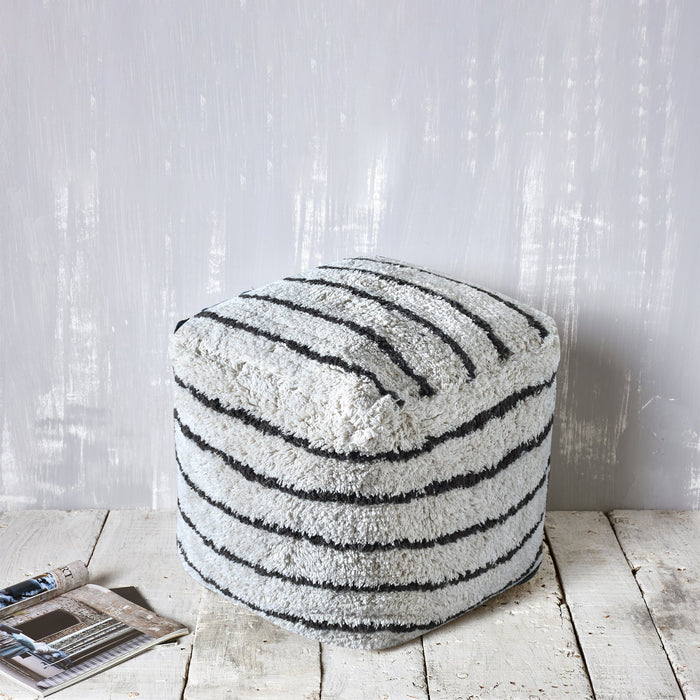 Sherwood Striped Cotton Pouf Minimalist Homes