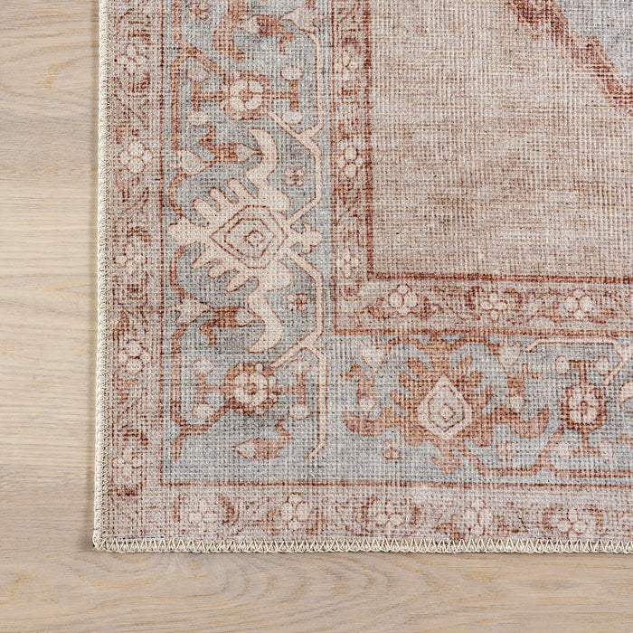 Shivani Light Brown Medallion Area Rug 120x180 cm