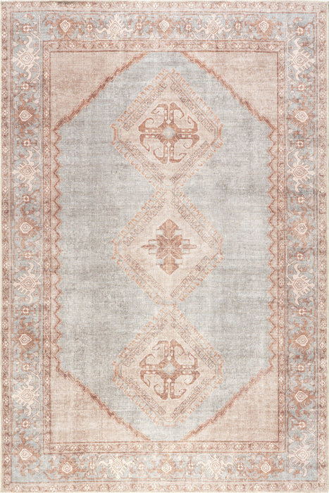 Shivani Light Brown Medallion Area Rug 120x180 cm