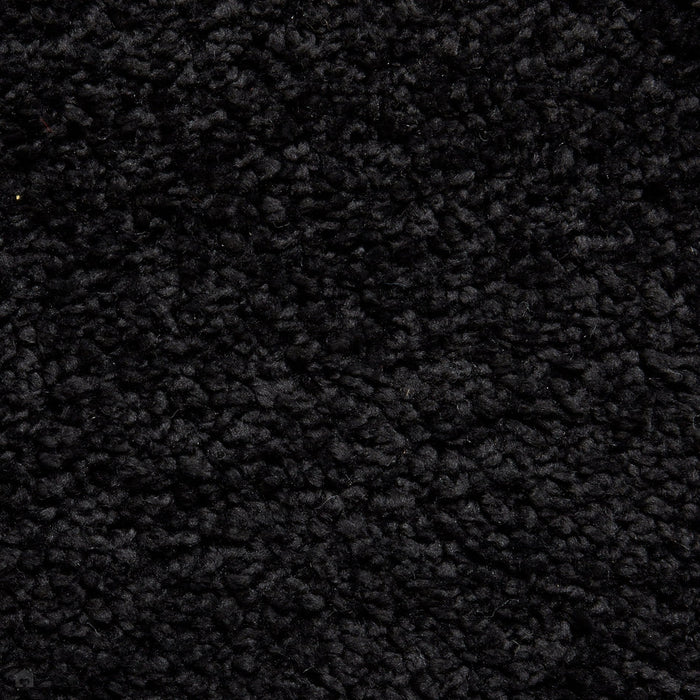 Sierra 9000 Plush Soft High-Density Stain-Resistant Plain Textured Polypropylene Shaggy Black Rug