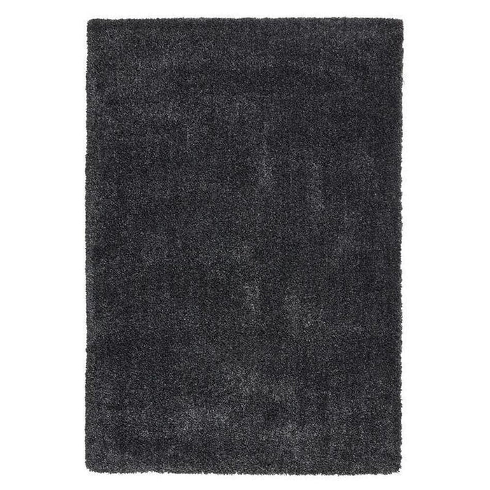 Tappeto Sierra 9000 morbido peluche ad alta densità resistente alle macchie tinta unita in polipropilene shaggy grigio scuro