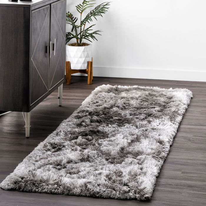 Silky Shag Area Rug 120 cm Silver Color