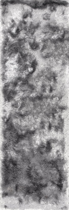 Silky Shag Area Rug 120 cm Silver Color