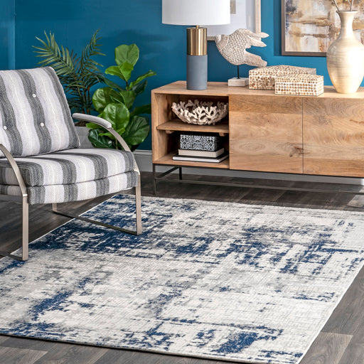 Silver Abstract Area Rug for Living Room and Bedroom