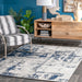 Silver Abstract Area Rug for Living Room and Bedroom