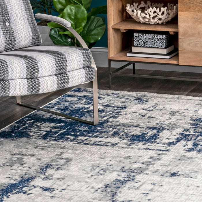 Silver Abstract Area Rug for Living Room and Bedroom