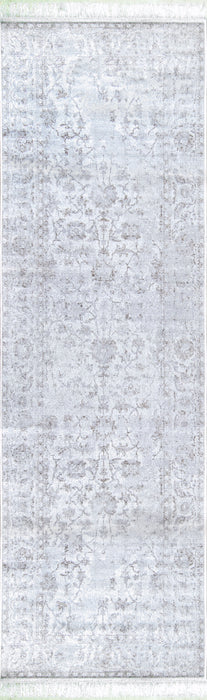 Silver Floral Area Rug 100% Viscose 160x230 cm