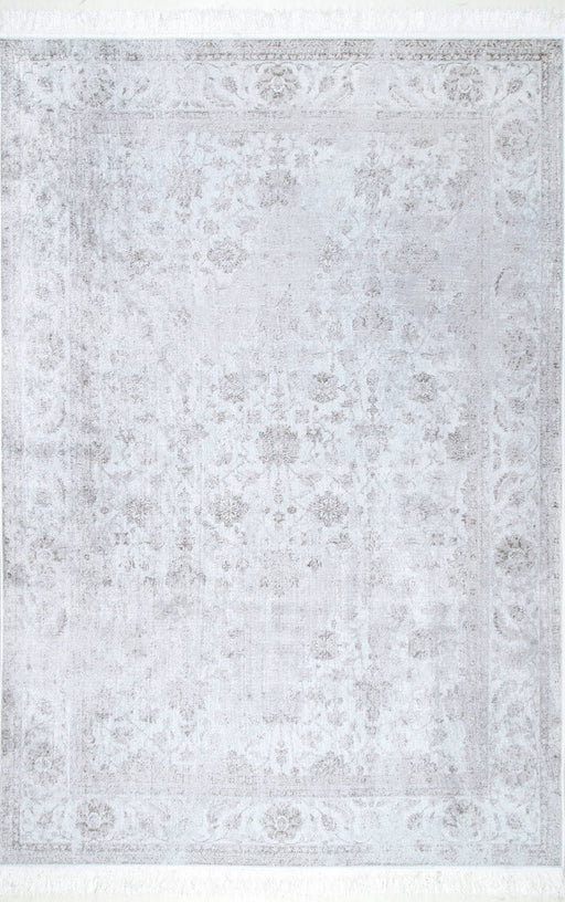 Vloerkleed met zilverkleurige bloemen, 160 cm zacht viscose-design