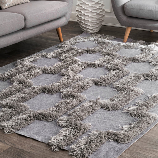 Silver Shag Area Rug for Cozy Home Decoration