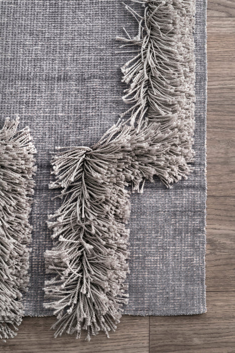Silver Shag Area Rug for Cozy Home Decoration
