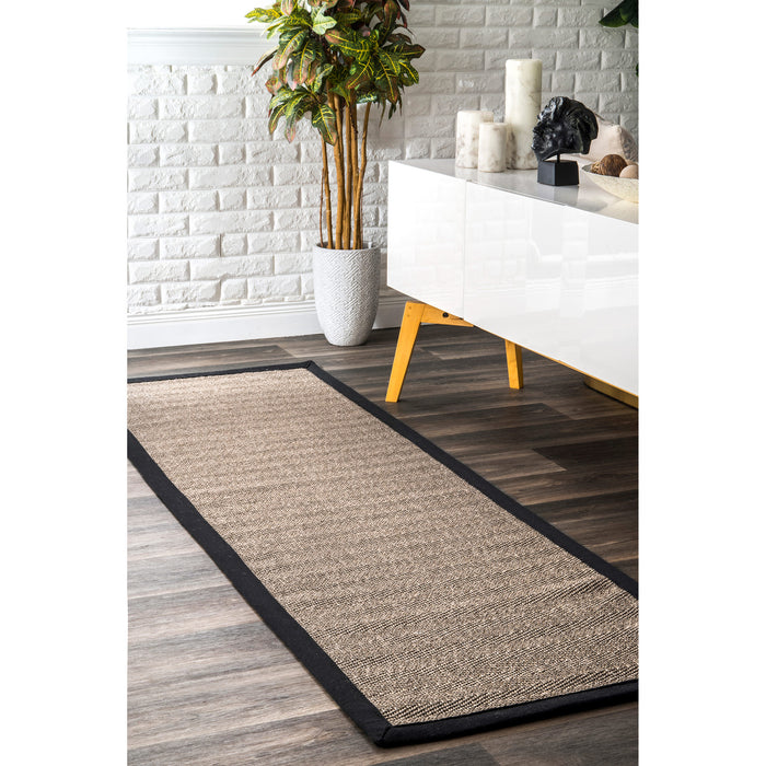 Sisal Area Rug Black 120x180 cm Durable Natural Fibers