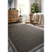 Sisal Border Plain Hand-Woven Textured Natural Fibre Flatweave Dark Grey/Grey Border Rug