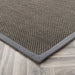 Sisal Border Plain Hand-Woven Textured Natural Fibre Flatweave Dark Grey/Grey Border Rug