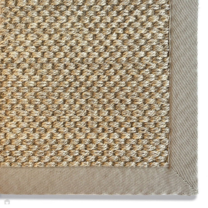 Sisal Border Plain Hand-Woven Textured Natural Fibre Flatweave Light Beige/Sand Border Rug