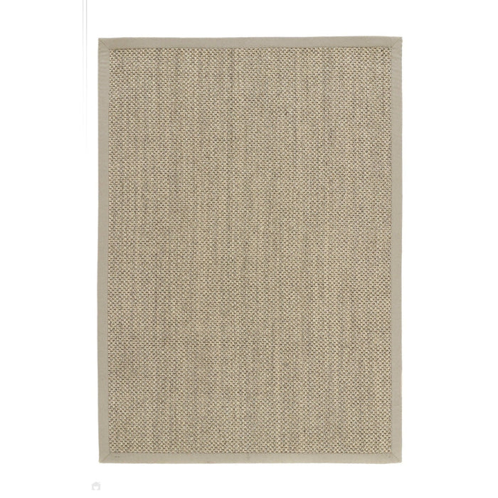 Sisal Border Plain Hand-Woven Textured Natural Fibre Flatweave Light Beige/Sand Border Rug