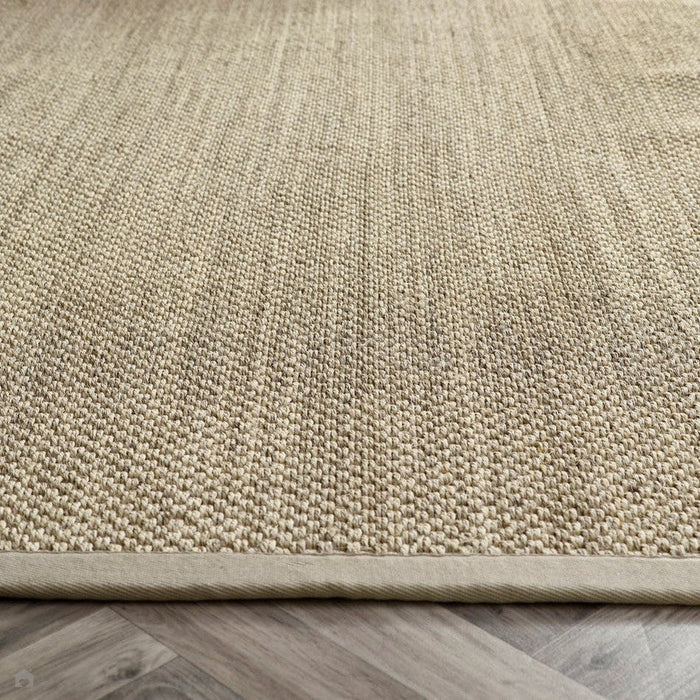 Sisal Border Plain Hand-Woven Textured Natural Fibre Flatweave Light Beige/Sand Border Runner