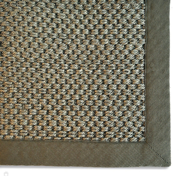 Sisal Border Plain Hand-Woven Textured Natural Fibre Flatweave Sage Green/Sage Border Rug