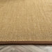 Sisal Border Plain Hand-Woven Textured Natural Fibre Flatweave Warm Natural/Dark Brown Border Rug