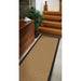 Sisal Border Plain Hand-Woven Textured Natural Fibre Flatweave Warm Natural/Dark Brown Border Rug