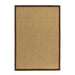 Sisal Border Plain Hand-Woven Textured Natural Fibre Flatweave Warm Natural/Dark Brown Border Rug