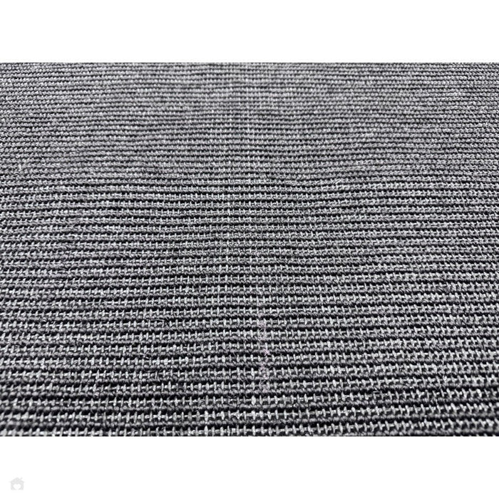 Sisal Cotton Border Plain Natural Fibre Ribbed Textured Flatweave Black/Black Rug