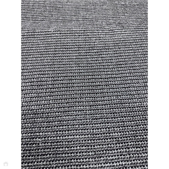 Sisal Cotton Border Plain Natural Fibre Ribbed Textured Flatweave Black/Black Rug