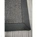 Sisal Cotton Border Plain Natural Fibre Ribbed Textured Flatweave Black/Black Rug